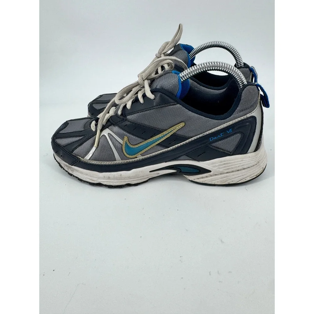 Nike Dart VI Running‎ Shoes 7Y Grey Navy Blue Athletic Sneakers 318835-041